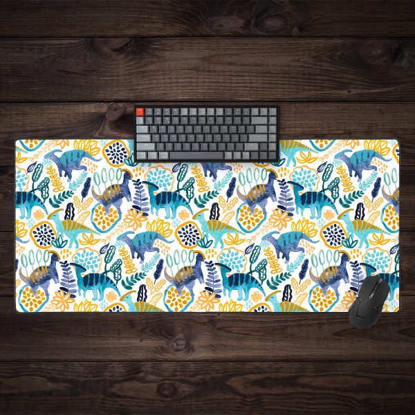 Gouache Parasaurolophuses Extended Mousepad For Cheap - Image 3
