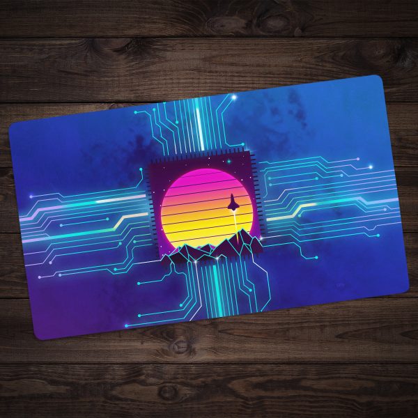Synthwave Space Reactor Circuit Playmat Cheap - Image 3