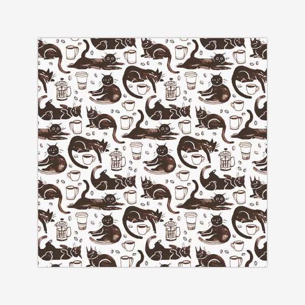 Gouache Black Cats & Coffee Wargaming Mat For Discount