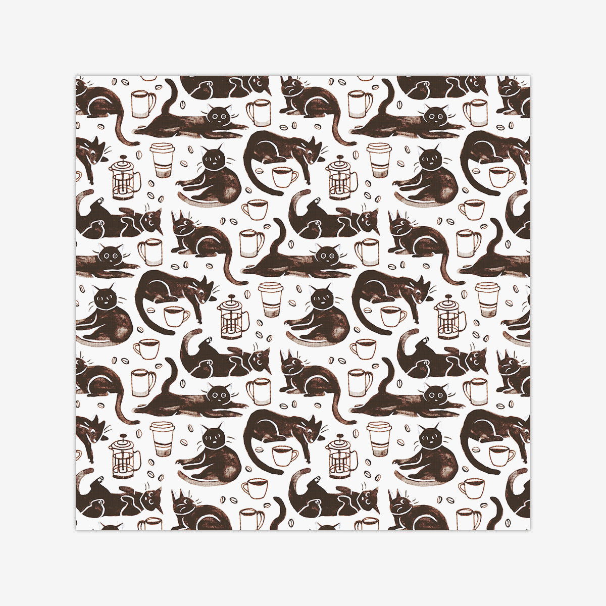 Gouache Black Cats & Coffee Wargaming Mat For Discount