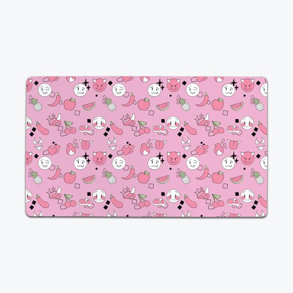Flirty Emoji Pattern Thin Desk Mat Online Sale