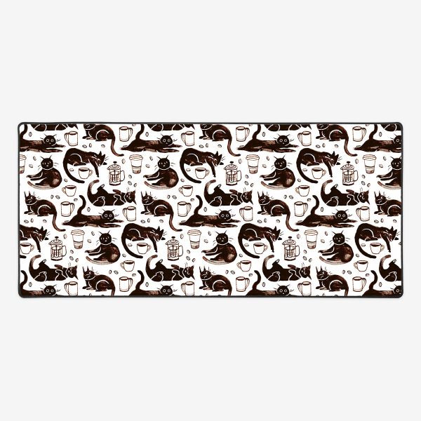 Gouache Black Cats & Coffee Extended Mousepad Online