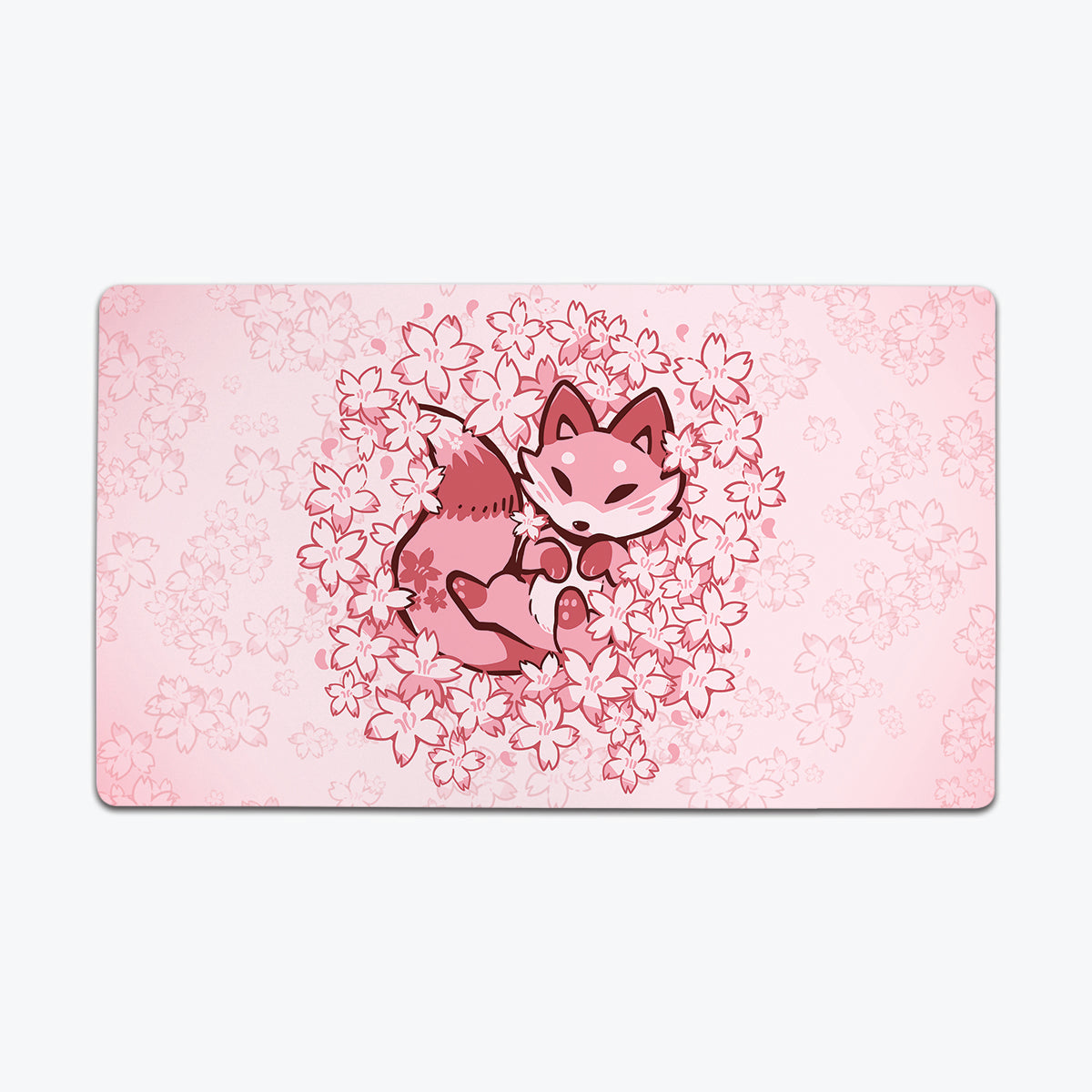 Cherry Blossom Fox Thin Desk Mat Hot on Sale