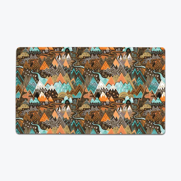 Maximalist Mountain Maze Thin Desk Mat For Sale