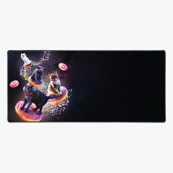 Space Cats Riding Donuts Extended Mousepad Cheap