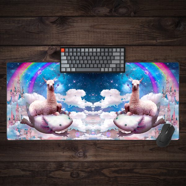 Llama Axolotl Adventure Extended Mousepad on Sale - Image 3