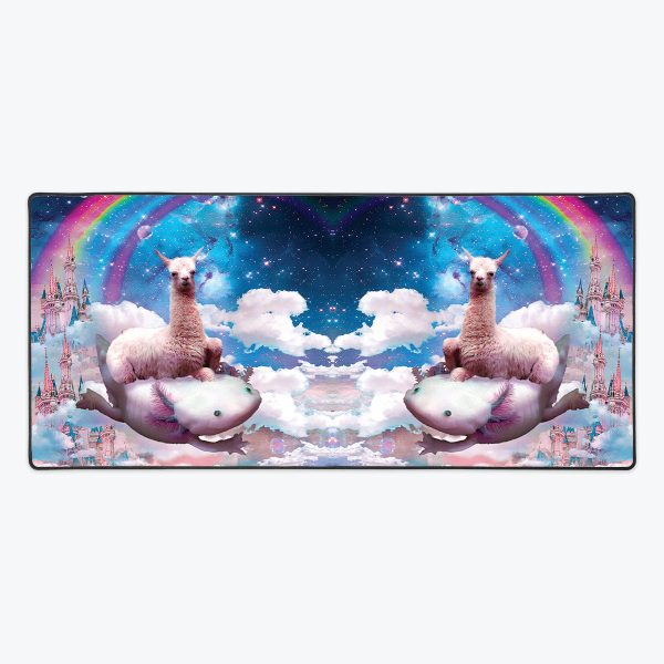 Llama Axolotl Adventure Extended Mousepad on Sale