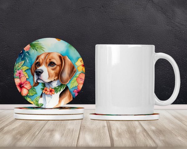 Beagle Luau Large Sandstone Coasters Pack of 4 Online now - Image 2