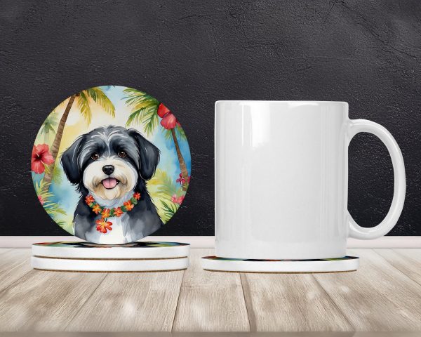 Havanese Luau Large Sandstone Coasters Pack of 4 Sale - Image 2