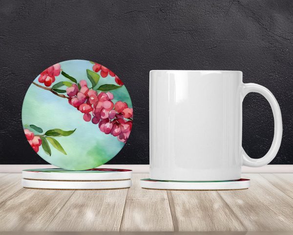 Pennsylvania Mountain Laurels in Watercolor Large Sandstone Coasters Pack of 4 For Cheap - Image 2