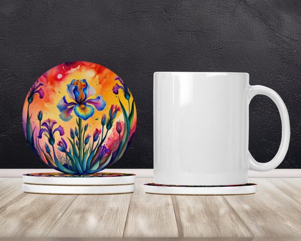 Colorful Iris Large Sandstone Coasters Pack of 4 Online - Image 2