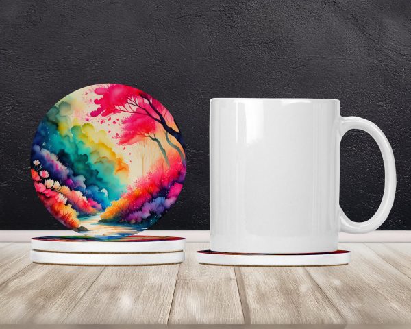 Colorful Azaleas Large Sandstone Coasters Pack of 4 For Sale - Image 2