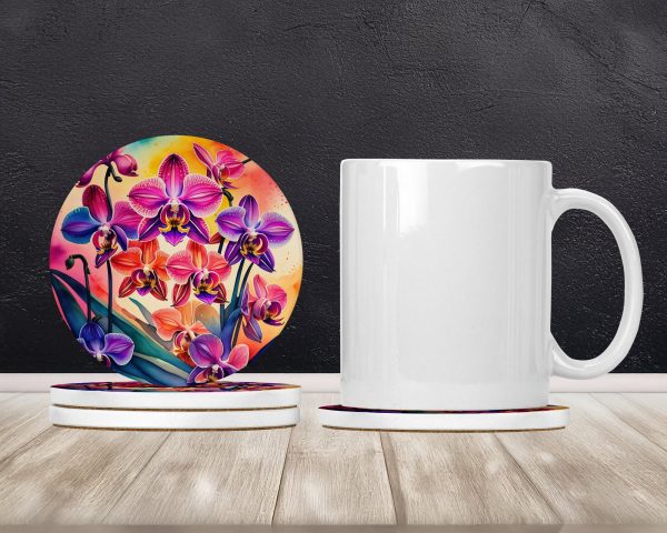 Colorful Orchids Large Sandstone Coasters Pack of 4 Online now - Image 2