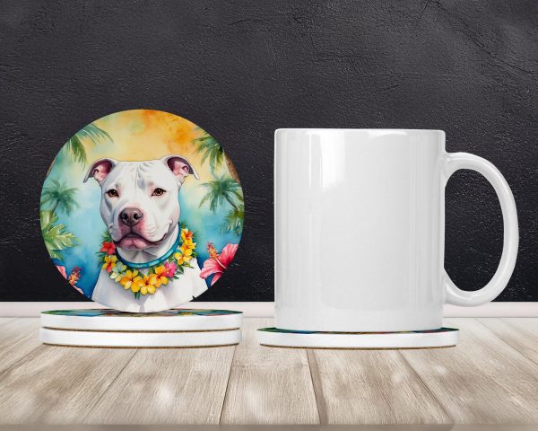 Pit Bull Terrier Luau Large Sandstone Coasters Pack of 4 Online - Image 2