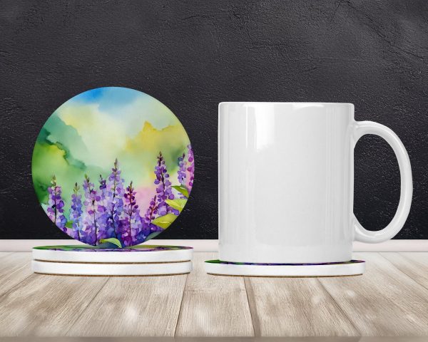 Idaho Syringa in Watercolor Large Sandstone Coasters Pack of 4 Cheap - Image 2