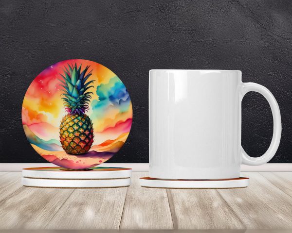Colorful Pineapple Large Sandstone Coasters Pack of 4 on Sale - Image 2