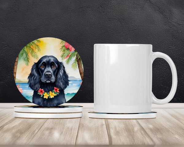 Cocker Spaniel Luau Large Sandstone Coasters Pack of 4 Online Sale - Image 2