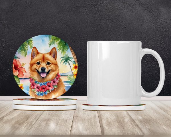 Finnish Spitz Luau Large Sandstone Coasters Pack of 4 Online - Image 2