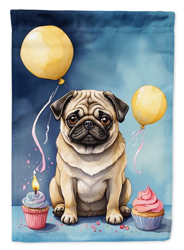 Pug Happy Birthday House Flag Online Sale