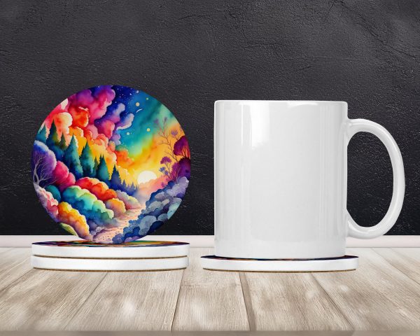 Colorful Dusty Miller Large Sandstone Coasters Pack of 4 Discount - Image 2