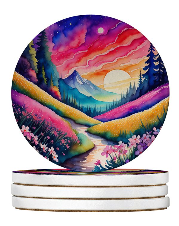 Colorful Phlox Large Sandstone Coasters Pack of 4 Online Hot Sale