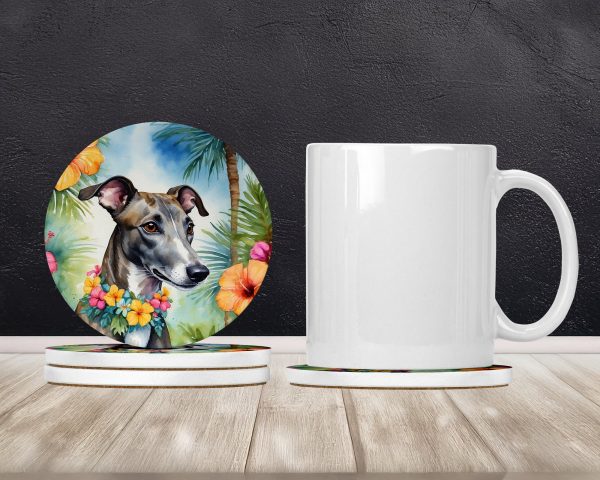 Greyhound Luau Large Sandstone Coasters Pack of 4 For Sale - Image 2