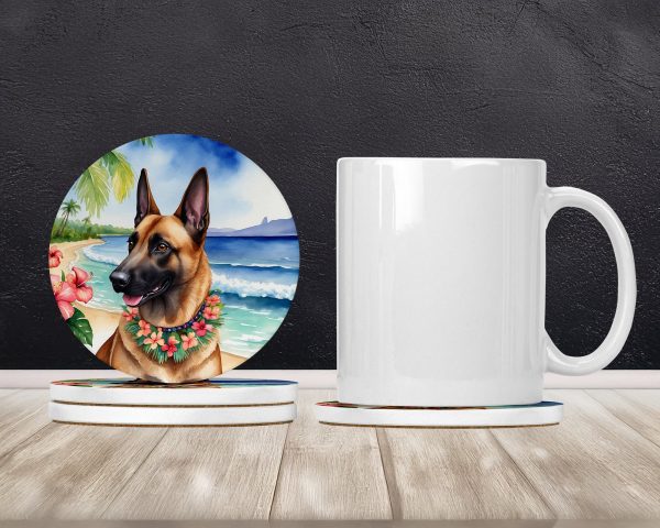 Belgian Malinois Luau Large Sandstone Coasters Pack of 4 on Sale - Image 2