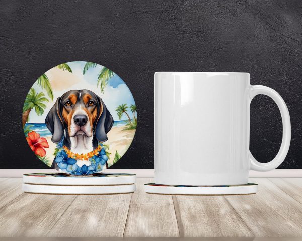 American English Coonhound Luau Large Sandstone Coasters Pack of 4 For Discount - Image 2