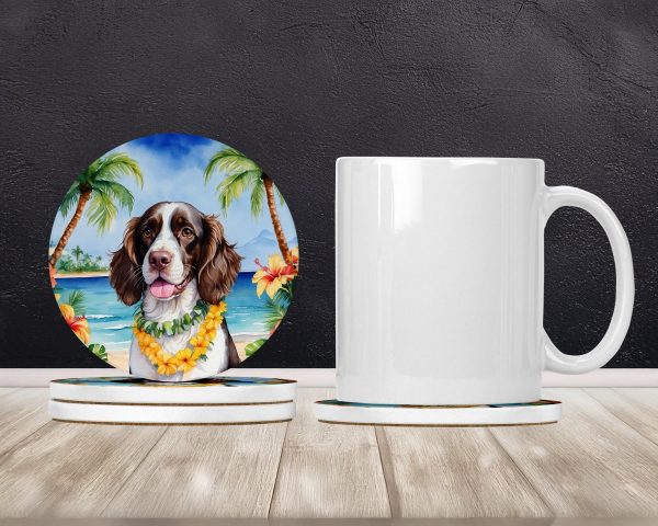 English Springer Spaniel Luau Large Sandstone Coasters Pack of 4 Online Hot Sale - Image 2