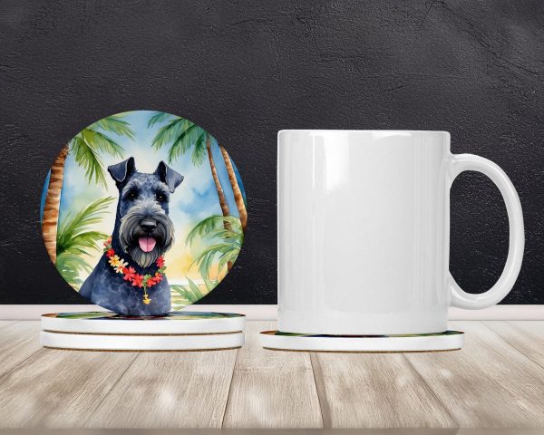 Kerry Blue Terrier Luau Large Sandstone Coasters Pack of 4 For Cheap - Image 2