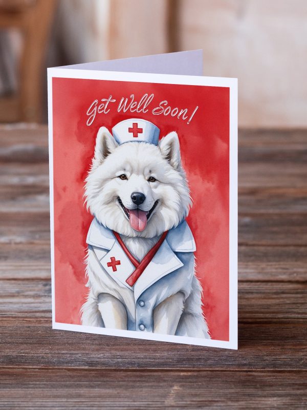 Samoyed Get Well Soon Greeting Cards Pack of 8 For Sale - Image 2