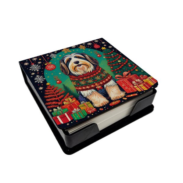 Bearded Collie Christmas PU Leather Note Paper Holder Online Hot Sale