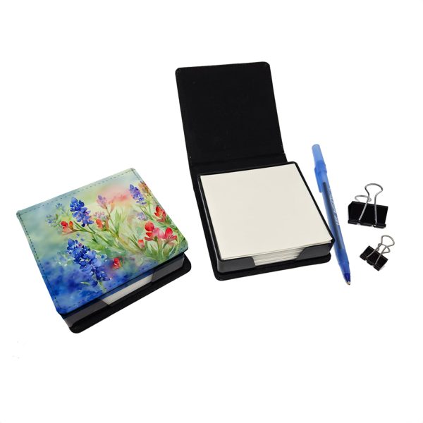 Texas Bluebonnets in Watercolor PU Leather Note Paper Holder Online Sale - Image 2