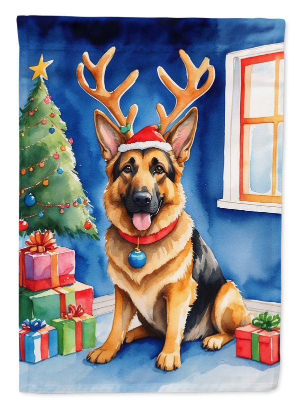 German Shepherd Christmas Reindeer House Flag Sale