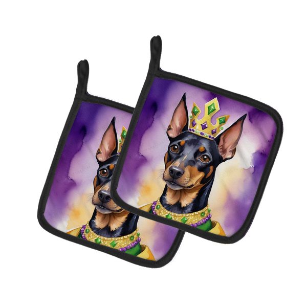 Manchester Terrier King of Mardi Gras Pair of Pot Holders Discount