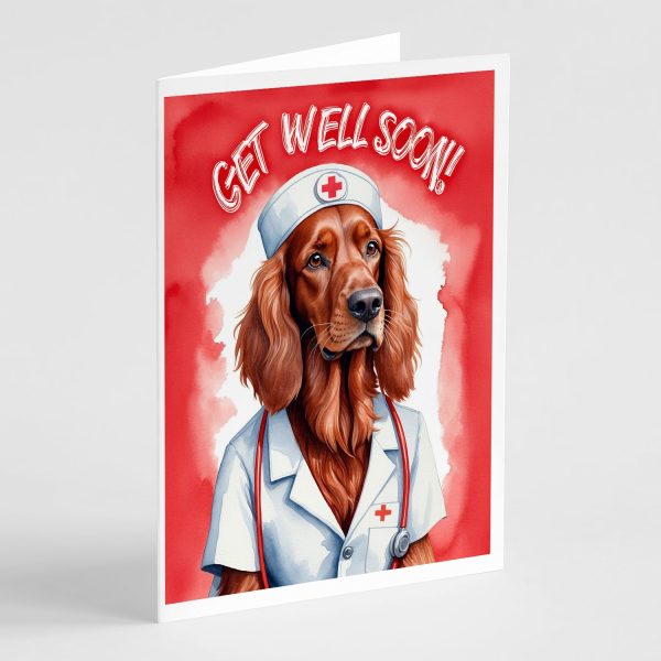 Irish Setter Get Well Soon Greeting Cards Pack of 8 For Discount