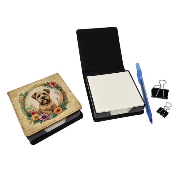 Wheaten Terrier and Flowers PU Leather Note Paper Holder Discount - Image 2