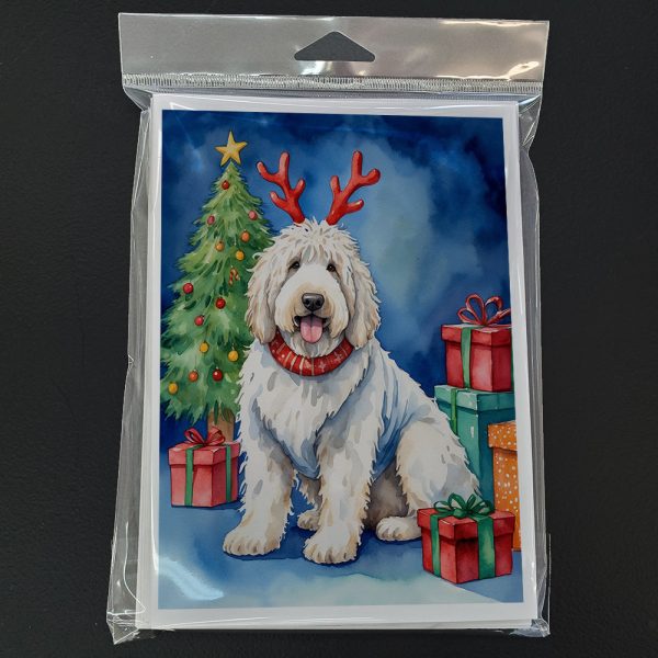 Komondor Christmas Reindeer Greeting Cards Pack of 8 Online now - Image 3