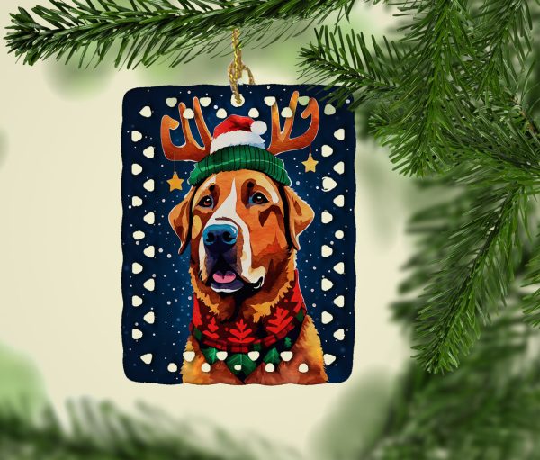 Chesapeake Bay Retriever Christmas Porcelain Ornament on Sale - Image 2