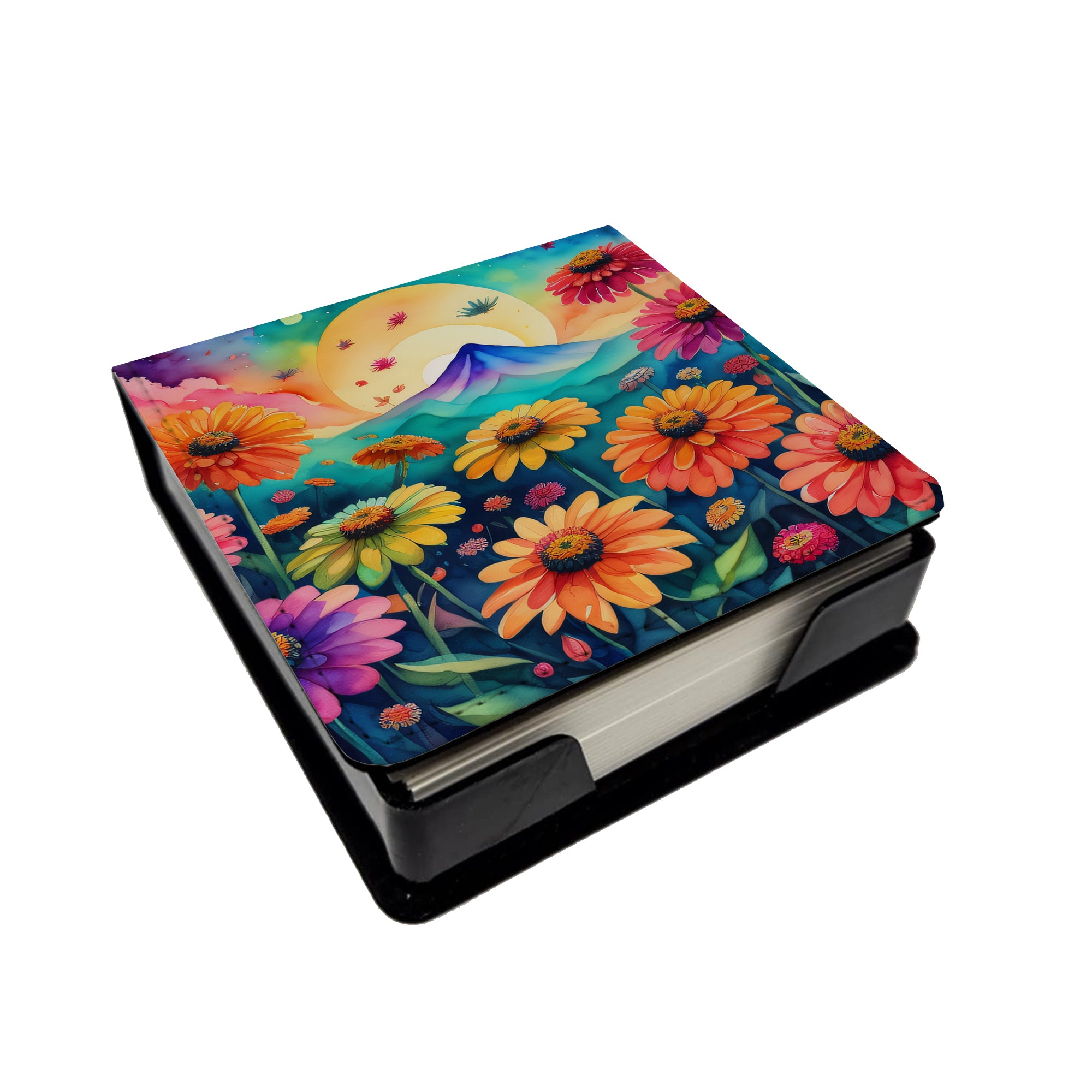 Zinnias in Color PU Leather Note Paper Holder Sale