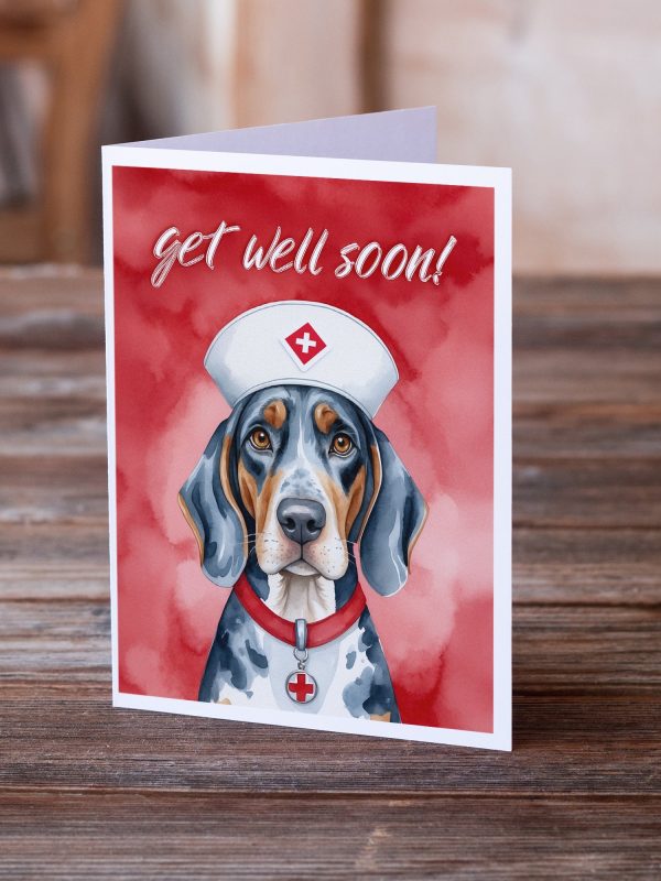 Bluetick Coonhound Get Well Soon Greeting Cards Pack of 8 on Sale - Image 2