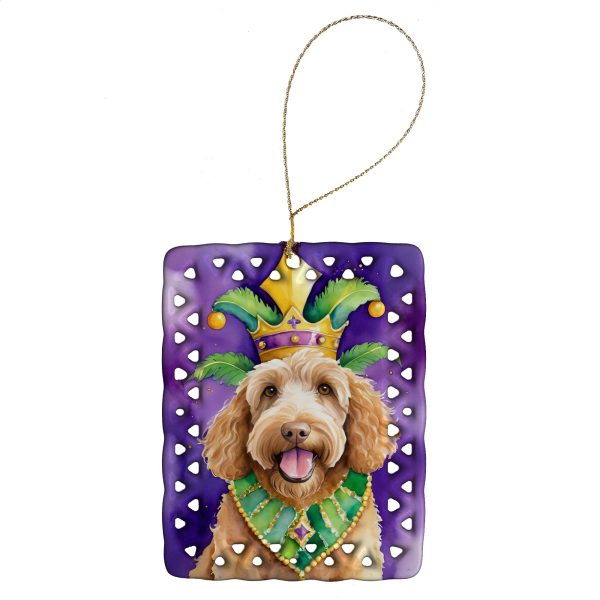 Labradoodle King of Mardi Gras Porcelain Ornament Cheap
