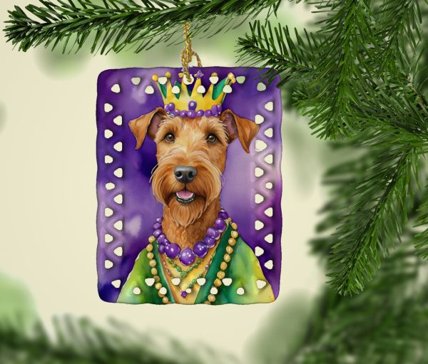 Irish Terrier King of Mardi Gras Porcelain Ornament on Sale - Image 2
