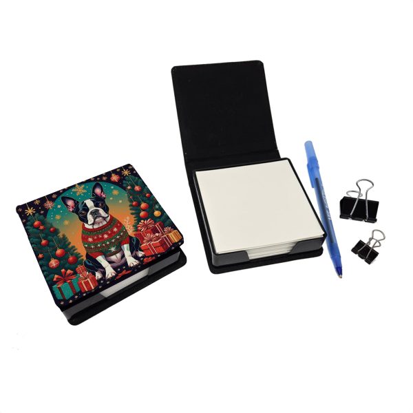 Boston Terrier Christmas PU Leather Note Paper Holder Cheap - Image 2