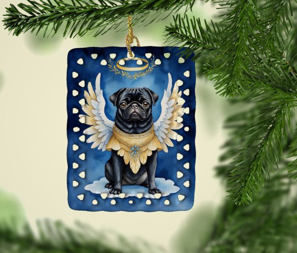 Black Pug My Angel Porcelain Ornament Online Hot Sale - Image 2