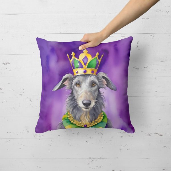 Scottish Deerhound King of Mardi Gras Throw Pillow Cheap - Image 2
