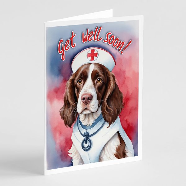 English Springer Spaniel Get Well Soon Greeting Cards Pack of 8 Discount