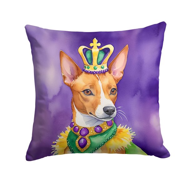 Basenji King of Mardi Gras Throw Pillow Hot on Sale