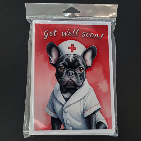 Black French Bulldog Get Well Soon Greeting Cards Pack of 8 Online Sale - Image 3
