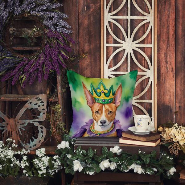 Basenji King of Mardi Gras Throw Pillow For Cheap - Image 3